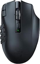 Razer Naga V2 HyperSpeed Wireless MMO Gaming Mouse: 19 Programmable Buttons - HyperScroll Technology - Focus Pro 30K Optical Sensor - Mechanical Mouse Switches Gen2 -RZ01-03600100-R3A1