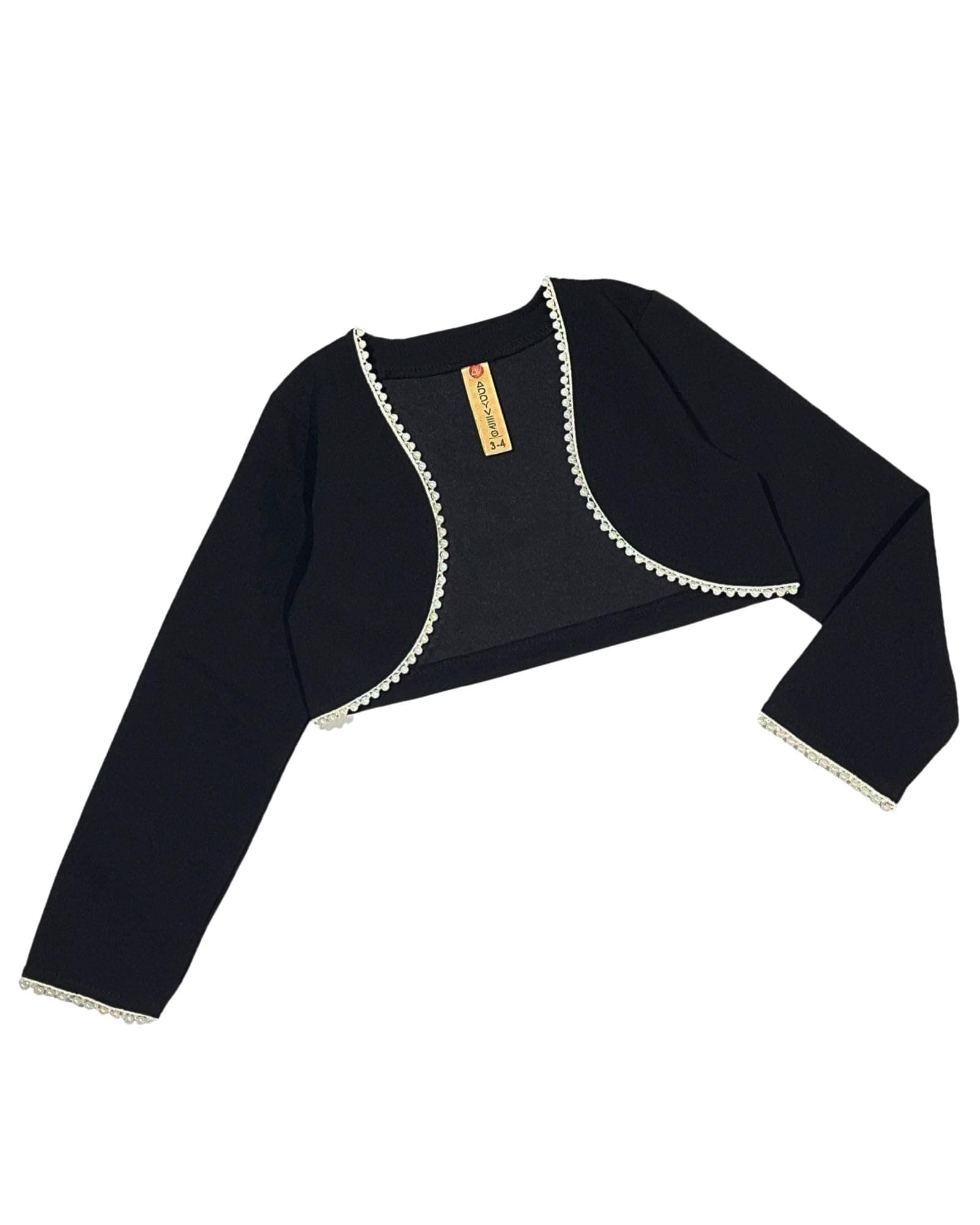 ADDYVERO Girls/Kids Solid Full Sleeve Open Front with Lace Regular Fit Girls Shrug