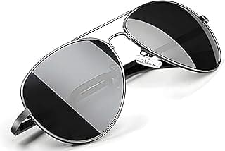 Roshfort Polarized sunglasses for men and Women Uv 400 Protection Aviator Shape Cooling Goggles Black Shade Sunglass (Italic)…