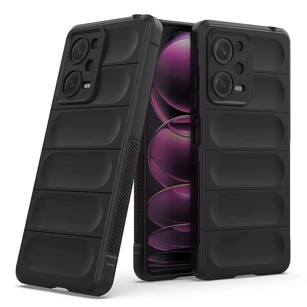 Amazon Brand - Solimo Mobile Cover | Full Camera Protection | Liquid Silicon Case | Flexible Bumper Case for Poco X5 Pro 5G / Mi Redmi Note 12 Pro 5G / Pro Plus 5G (Black)