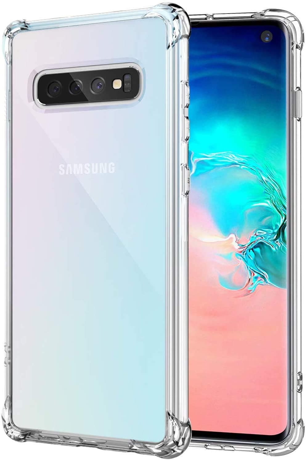 Amazon Brand - Solimo Silicone Mobile Cover (Soft & Flexible Shockproof Back Cover with Cushioned Edges)Transparent For Samsung Galaxy S10
