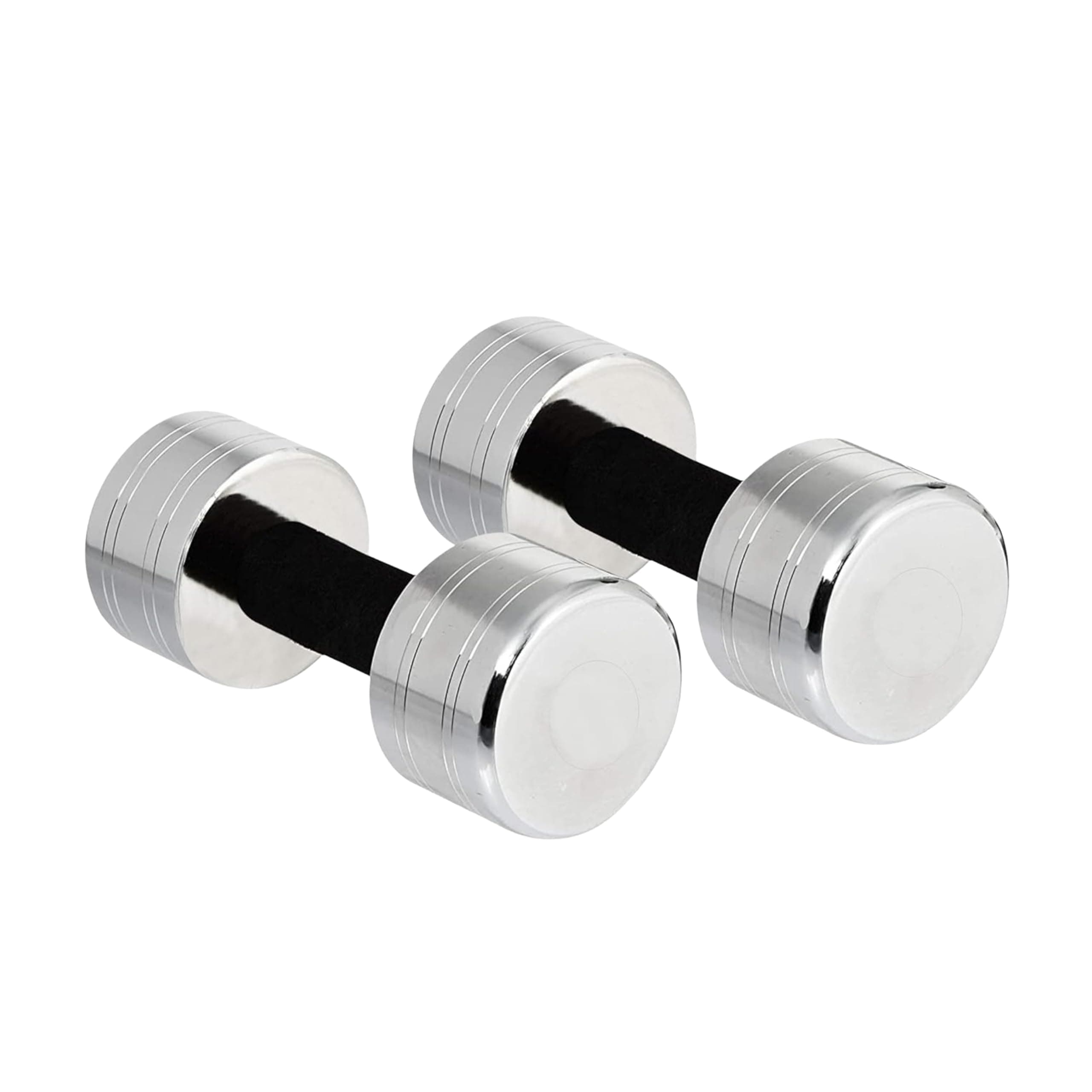Protoner Fixed Steel Dumbbells, Chrome Finish with Cushioned Handles (Steel, 4 kg(2kg x 2 pcs))