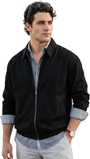 Urbano Fashion Men's Relaxed Fit Full Sleeve Harrington Denim Jacket