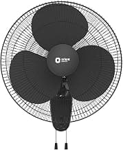 Orient Electric Wall 91 | Wall Fan for Home | 100% Copper Motor with COP-TER Technology | 90 Degree Oscillation & Tilt Mechanism | 3 Speed Pull Cord | Military Grade Guard | Black