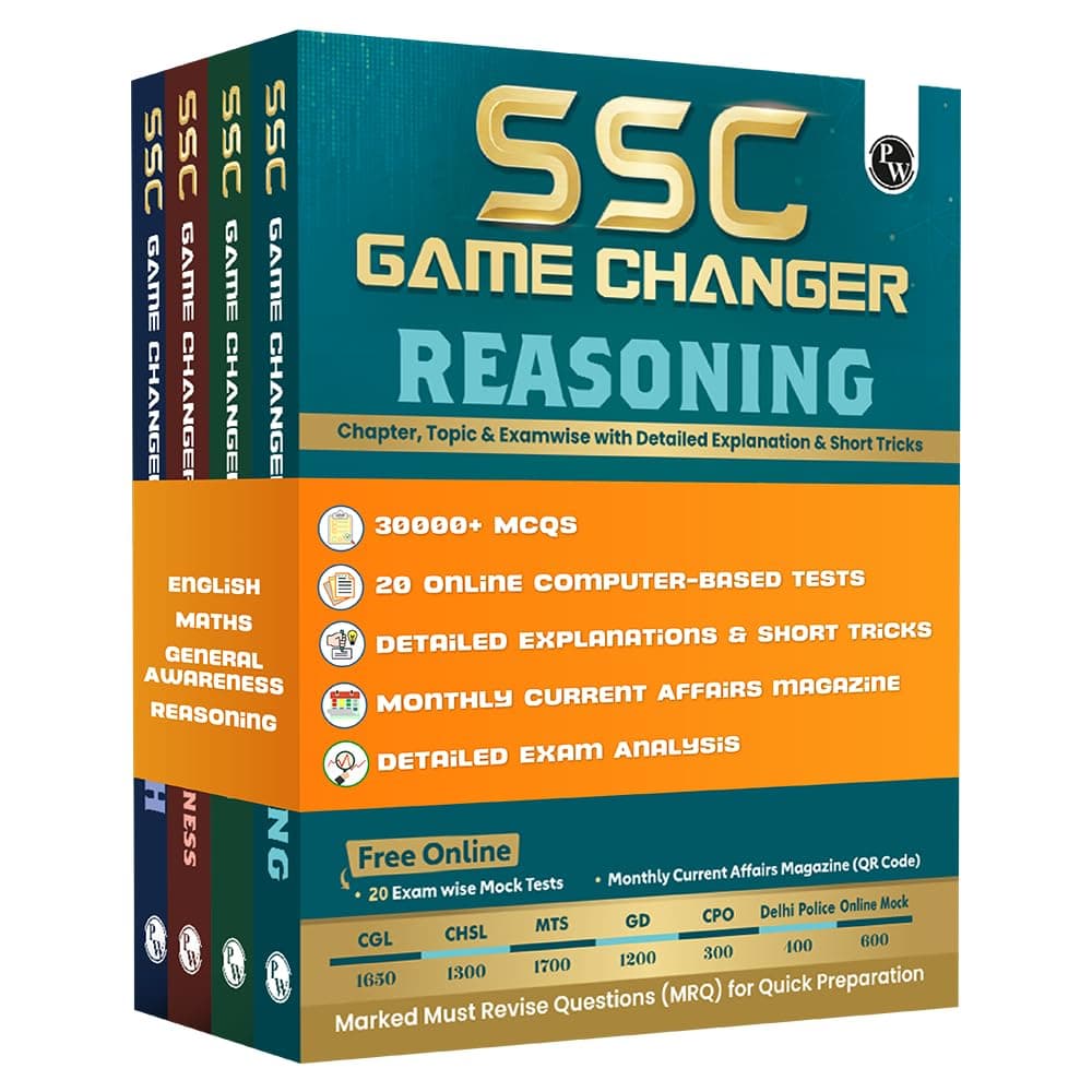 PW SSC Game Changer General Awareness, Maths, English & Reasoning Combo Set of 4 Books For 2026 Exams | Chapter, Topic & Exam-wise PYQs | For CGL, CHSL, MTS, CPO, GD, Delhi Police, Steno