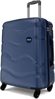 Safari Genius Fortis 66cm Medium Size Check-in Trolley Bag Hard Case Polycarbonate, 4 Spinner Wheels, 360 Degree Wheeling Luggage, Travel Bag, Suitcase for Travel, Trolley Bags for Travel, Blue