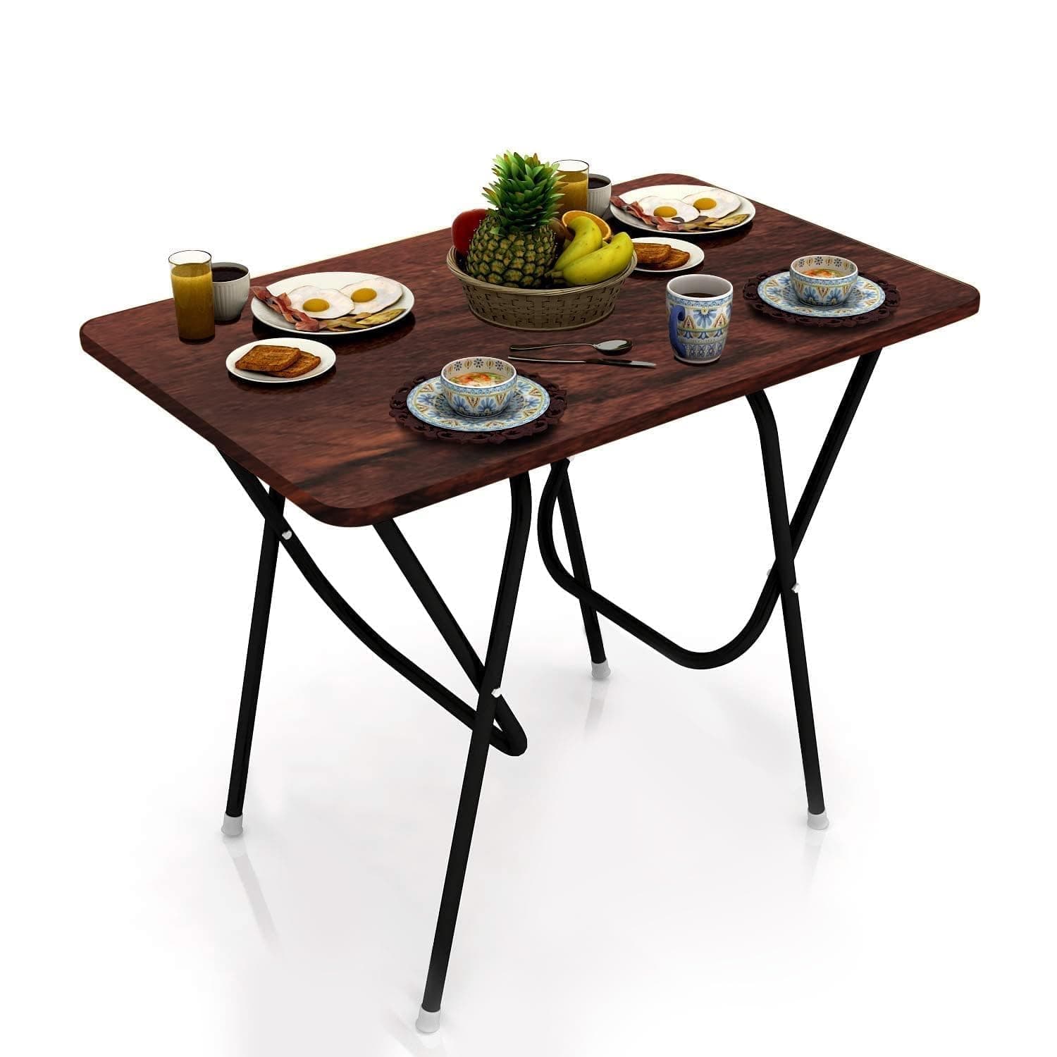 wow craft Multi-Purpose Foldable Two-Seater Dining Table | Engineered Plywood Top with Matt Finish | Compact Table for Home & Kitchen | Size 2x3ft