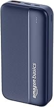 Amazon Basics 20000 mAh Power Bank | 22.5W Fast Charging | Dual Output & Input | Charge 3 Devices Simultaneously | for Smartphones, TWS Earbuds, Speakers, Tablets (Dark Blue)