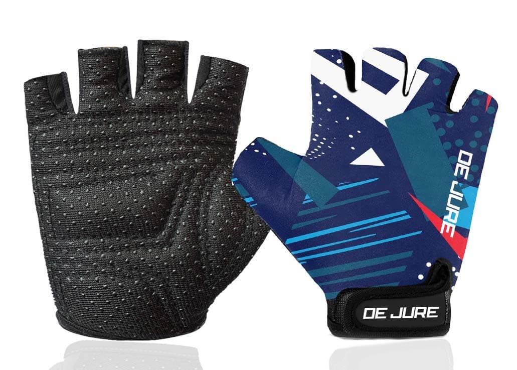 De Jure Fitness Gym Gloves for Men and Women, Workout Gloves with Non-Slip Soft Padding, Ideal for Weightlifting, Fitness, Exercise & Training (Style 4, M)