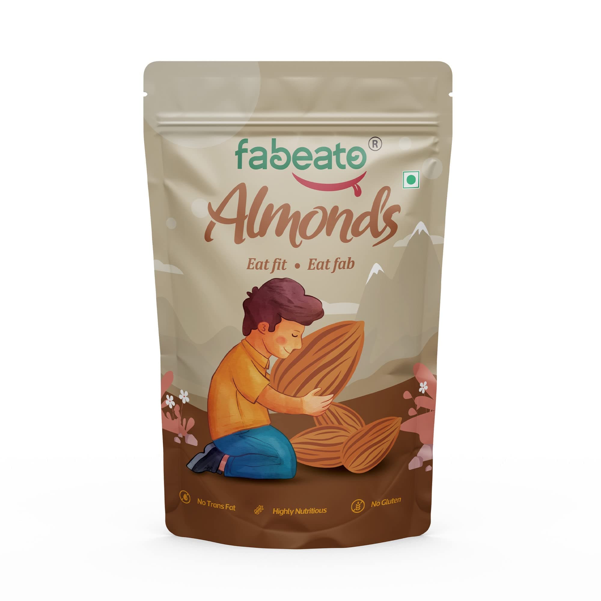 Fabeato Natural California Almonds 1kg – Badam Giri, Rich in Fibre, Raw & Crunchy & Boost Immunity
