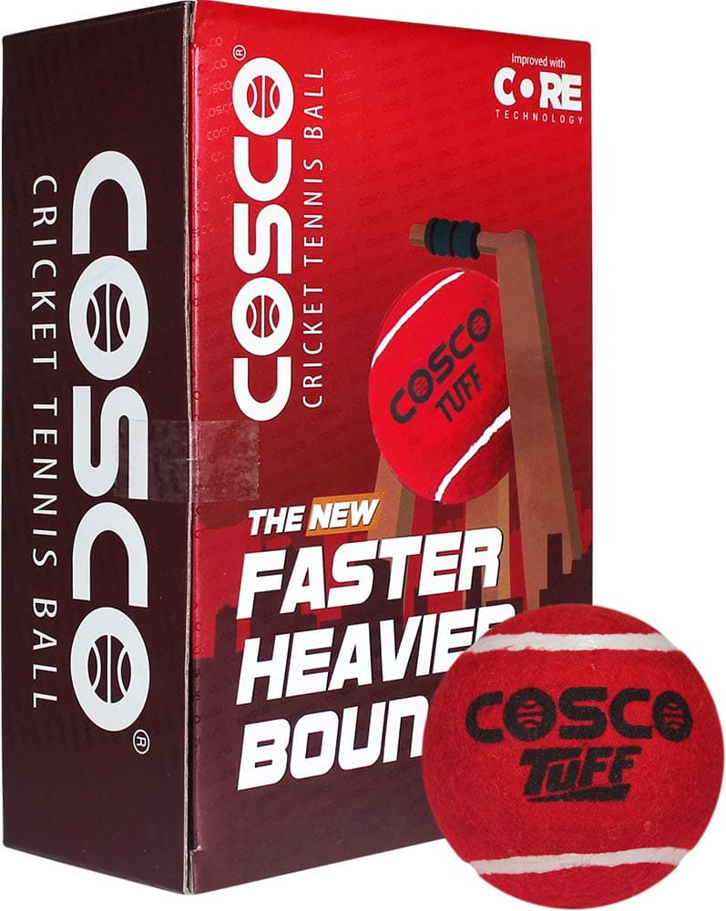 Cosco Cotton Tuff Cricket Tennis Ball (Pack of 6, Red)