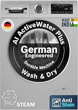 Bosch 12 kg (Washer),7kg (Dryer) 5 Star Front Load Fully Automatic Washer Dryer Machine,AI ActiveWater,Inbuilt heater,14 Wash Programs,66L Large Drum,SoftCare Paddle,Silver,WNA2740SIN(2026 model)