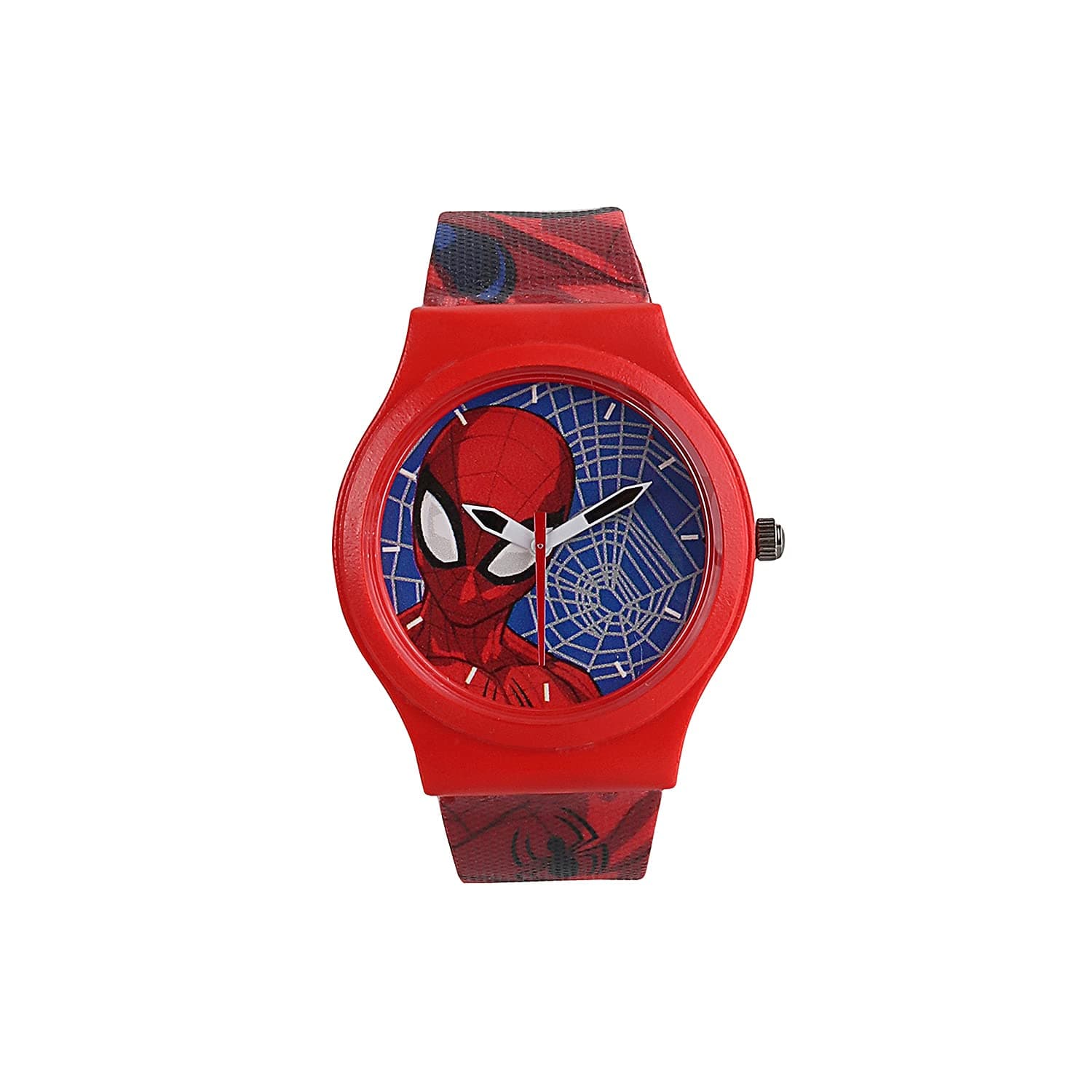 Marvel Avengers Spiderman Kids Wrist Watch, Multicolor Round Analogue Wrist Watch, Birthday Gift for Boys & Girls - Age 6 to 12 Years (Red & Blue)