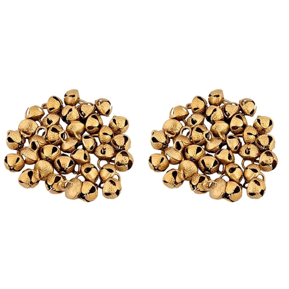 UAPAN Brass Ghungroo Ankle Bells Loose Beads (100 Nos Big) (Pack Of 2),Gold