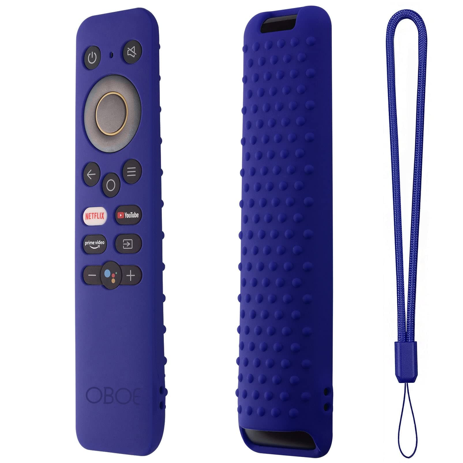 Oboe Silicone Tv Remote Cover Compatible with REALME Smart LED TV Remote Protective Case with Loop (Dark Blue) [Remote NOT Included]