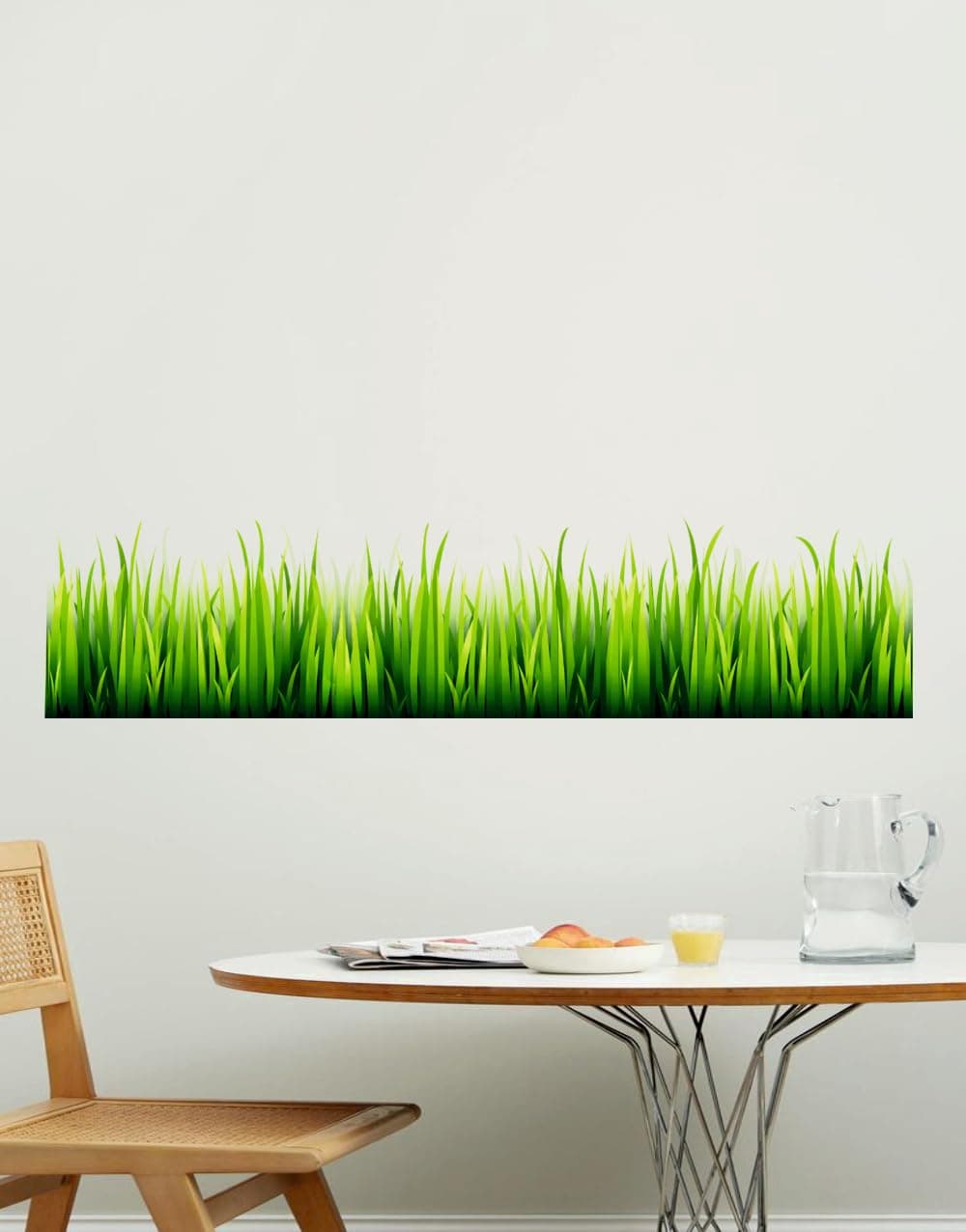 Techgifti Green Grass Beautiful Wall Sticker for Living Room/Bedroom/Office (Size - 23 Cm X 113 Cm)