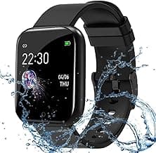 MARVIK Smart Watch for Kids, Men, Boys, Girls, and Women, D20 Plus 2025, Latest for Android and iOS Phones, IP68 Waterproof with Daily Activity Tracker, Heart Rate Sensor, Sleep Monitor Watch - Black