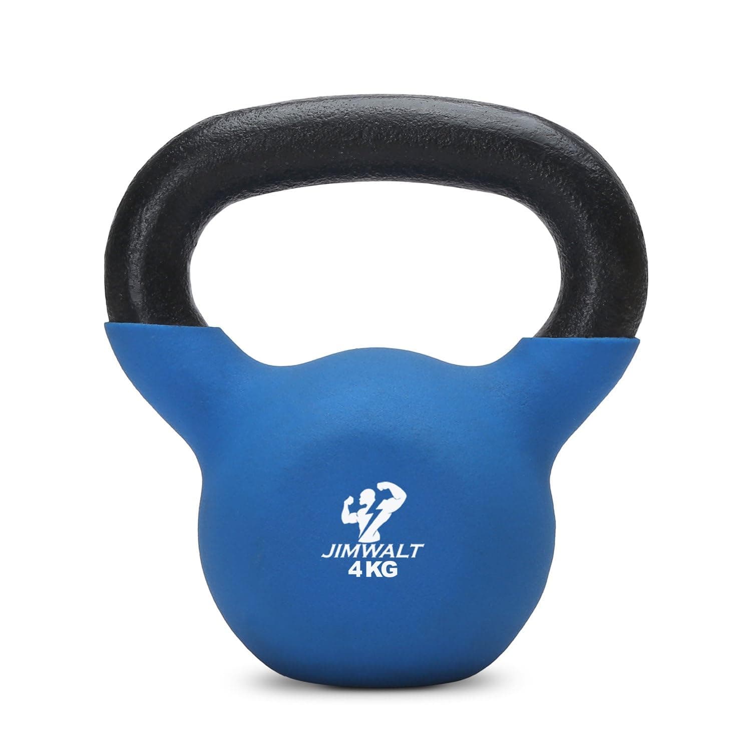 Jimwalt Jimwalt Premium Neoprene Coated Solid Kettlebell - Non Slip Grip| Reach Compliant| From the House of Healthycliq| Sedex Certified| Strength & Cross Training Weight for Home Gym (4KG)