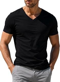 Veirdo Regular Fit Half Sleeves V-Neck Solid Core Pure Cotton T-Shirt for Men (Sizes: S to 2XL)