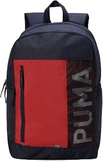 PUMA Unisex-Adult, Colorblock Backpack V3, Navy-For All Time Red, (9216101)