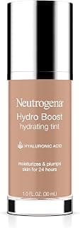 Neutrogena Hydro Boost Hydrating Tint with Hyaluronic Acid Lightweight Water Gel Formula Moisturizing Liquid Natural Foundation Makeup 50 Soft Beige 1.0 fl. Oz - 30ml