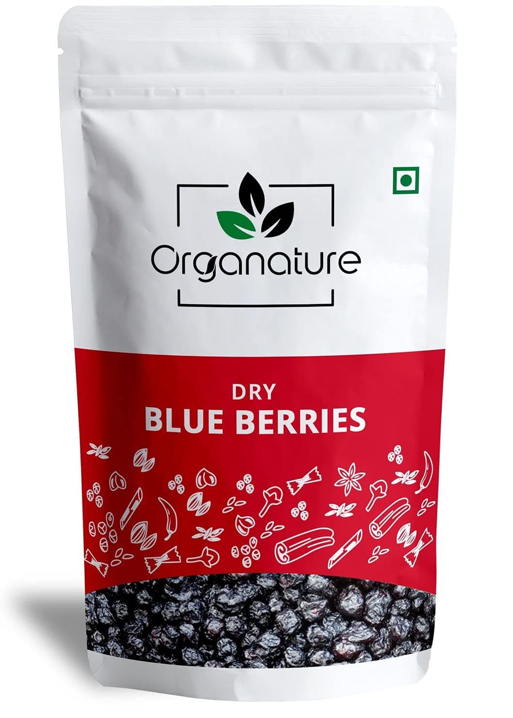 Organature Whole Dried Blueberries/Blueberry dry fruit - 100% Natural and Unsweetened - Gluten free snacks Pack Of - (150 Grams)