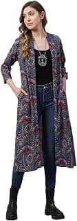 Azira Cotton Abstract Print Front Open Shrug & Calf Length & Western & Casual Wear & Summer Wear & Shrugs for Woman Stylish
