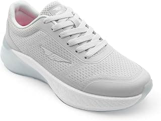 Red Tape Women's Sport Shoes Grey Blue Mesh TPU Round Toe Lace-Up