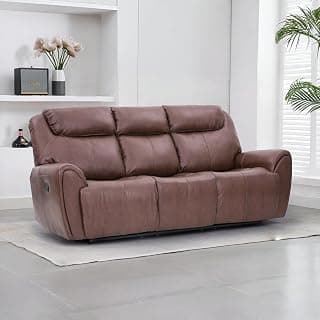 Royaloak Muar Malaysian Leatherette 3 Seater Recliner | Leatherette | High Backrest | Flared Armrest | Pocket Springs | Manual Recliner | Sturdy Footrestt