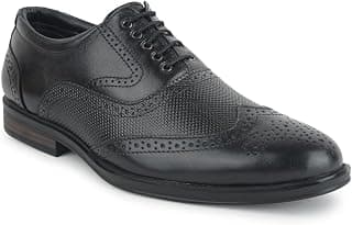 Liberty Fortune Black & Brown Oxford Formal Shoes for Men - Leather-Look