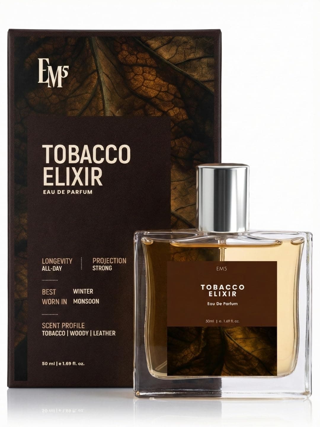 EM5 Tobacco Elixir EDP 50 ml | Woody Tobacco Long Lasting