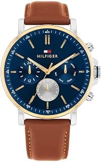 Tommy Hilfiger Tyson Quartz Analog with Blue Dial Brown Leather Strap Watch for Men - TH1710703