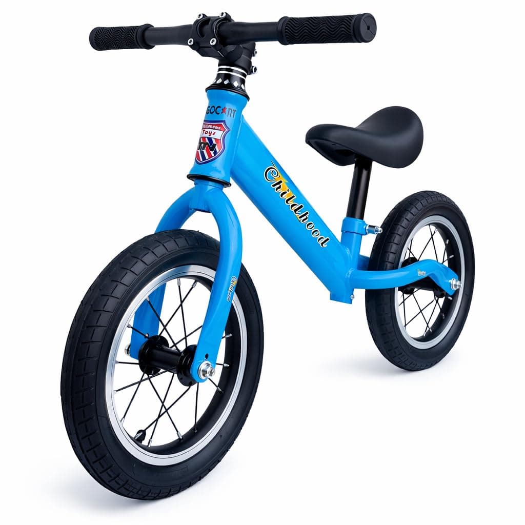 GOCART WITH G LOGO Lightweight Pedal Free Spokes Wheel Adjustable Seat Balance Bmx Bike Bicycle For Girls And Boys (Blue, Black), Rigid