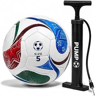 Football Size no. 5 | Suitable for Kids & Adults | for Outdoors Professional use | High Performance, Light Weight, Well Stiched | with Pump & Needle.