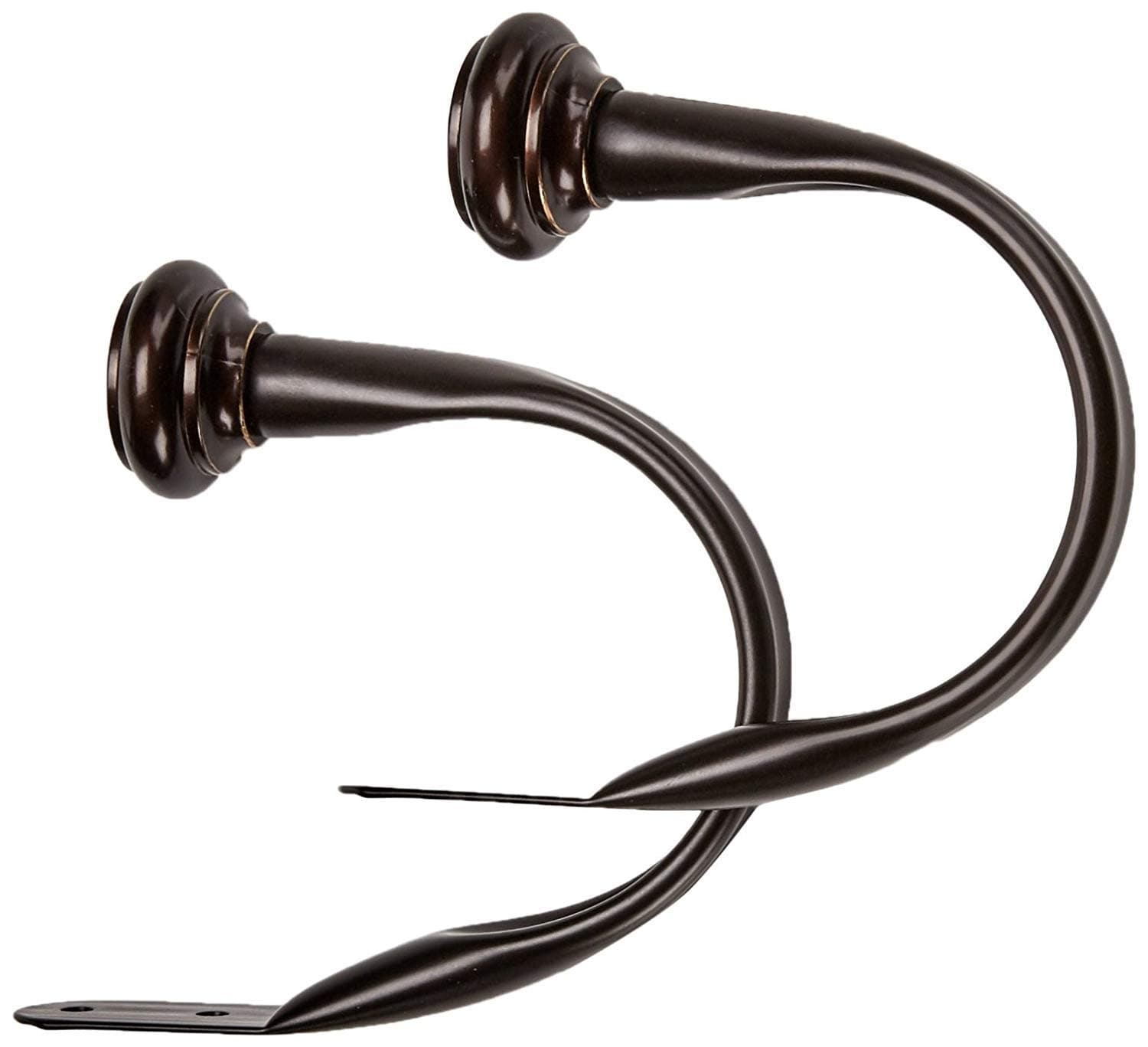 amazon basics Decorative Curtain Holdback/Tieback, Set of 2, Bronze