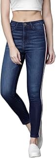 Tokyo Talkies Women's Super Skinny Fit Cropped Jeans | Stretchable Mid-Rise Jeans Pant
