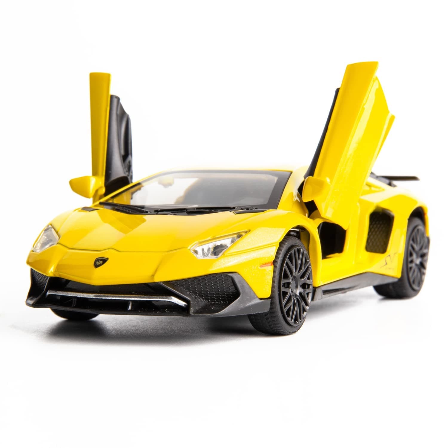 VARIYA ENTERPRISE Lamborghini Car Toy Die-cast Metal Car Model Car Pull Back car Super car with Openable Doors with Sound and Light (1:32 Lamborghini LP750-4 - Yellow)