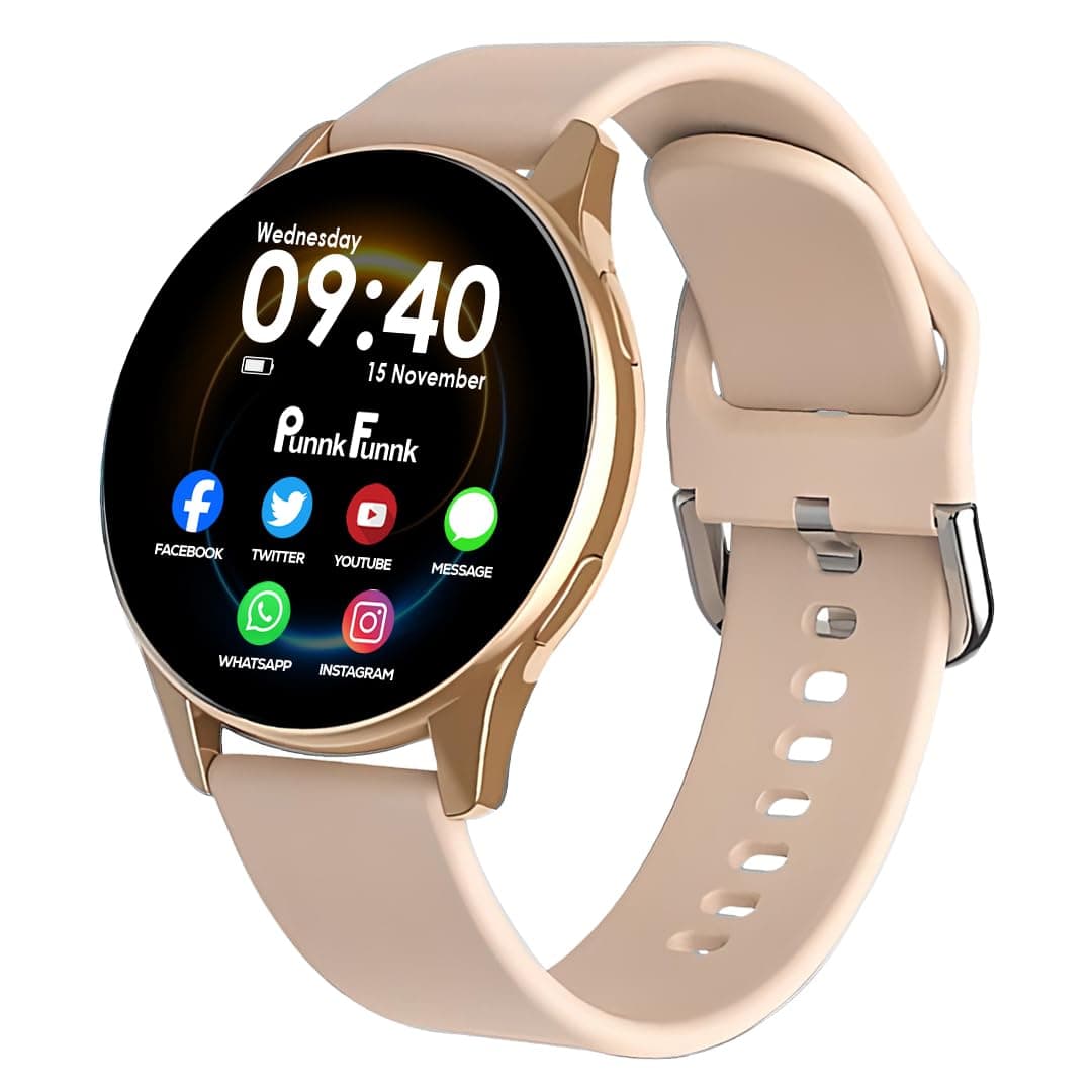 PunnkFunnk EVO Vista Smartwatch, 1.3” HD Display Bluetooth Calling, Fitness & Sleep Tracker, 100+ Sports Modes, IP67 Waterproof Compatible with Android & iOS(Pink)