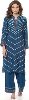 Rangriti Indigo Liva Straight Kurta