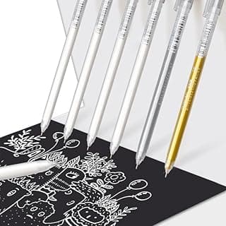 Highlighter Sketch Markers Pens Paint Gel Pen for Art Marker Manga Painting Fine Liner Pen Gold, White,Silver (3 pcs)