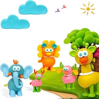 Fundough Funskool Jungle Friends, Play Set for Kid, 4 Colorful Tubs of 75g Each (300g Total), Learning, Fun & Engaging Activity, Multicolour, Gift Set for Kids, Age 3+ Years