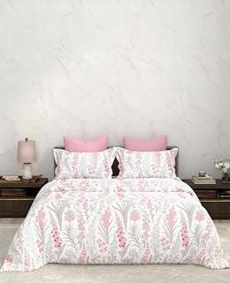Bombay Dyeing King Size Bedsheet Cotton – Super Soft and 164 TC Premium Fabric, 2 Pillow Covers Included (274 x 274 cm) - FK11