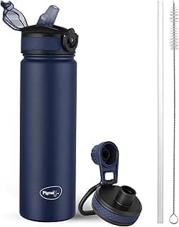 Pigeon by Stovekraft Rush Thermos Stainless Steel Sipper Flask 750ml with Straw,Cleaner and Additional Screw Cap| 24 Hours Hot and Cold|Ideal Usage for Office Men/Women|School/College|Travel|Blue