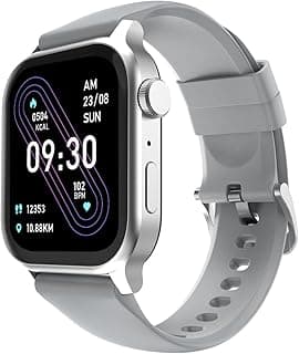 Fire-Boltt Fire‑Boltt Rise Smart Watch 1.85″ HD Display with Bluetooth Calling, AI Voice Assistant, Rotating Crown, SpO2 & Heart Rate Monitor, 120+ Sports Modes,IP67 Waterproof Smart Watch for Men & Women - Grey