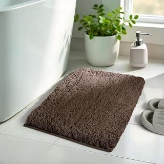 Wakefit Bath Mat | Set of 1 | 40x60cm | Anti Skid & Highly Absorbent Bathroom Mat | Machine Washable | Shaggy- T. Beige
