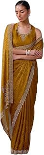 Soch Womens Fendy Georgette Woven Design Saree With Stone Work