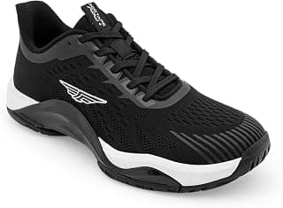 Red Tape Men's Football Shoes Black Mesh Round Toe Lace-Up Flexible Support