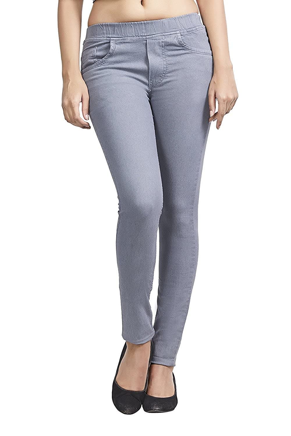 ADBUCKS Women's Slim Fit Mid Rise Jeggings -, Skinny, Wide Leg Jean, Elasticated
