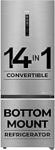 Haier 325 L 3 Star Frost Free Bottom Mount Double Door Refrigerator|Convertible 14-in-1|Jhukna Mat-Bottom Freezer|Digital Display Panel|Triple Inverter|Twist Ice Maker (HEB-333DS-P, Dazzle Steel)