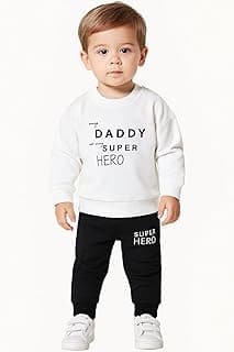 Pankhu My Daddy Superhero' Printed Cotton Baby Clothing Sets/Tshirt-Pyjama (Boys/Girls Born Baby to 6 Years)